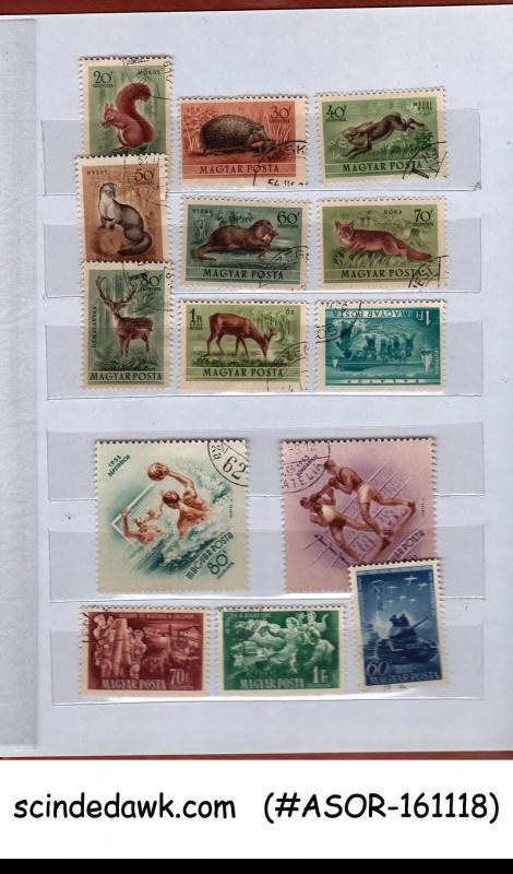 COLLECTION OF HUNGARY USED STAMPS IN SMALL STOCK BOOK - 100V