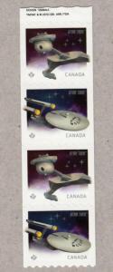 END CoilStrip of 4 = STAR TREK U.S.S. ENTERPRISE = KLINGON D7 = MNH Canada 2016