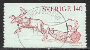 SWEDEN 1967-72 1.40k Reindeer Sleigh Issue Sc 751B VFU