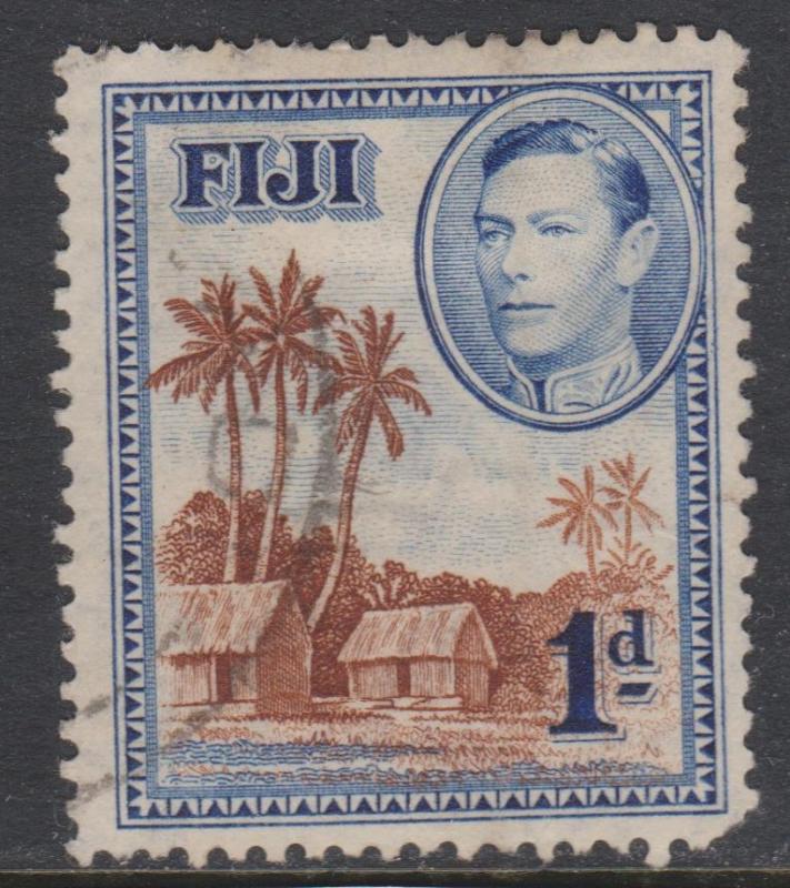 Fiji 1938 Definitives 1d Blue and Brown Sc#118 Fine Used