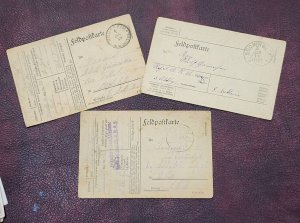 WW1 WWI Imperial German military mail soldiers feldpost postcard lot x 3 1917-18