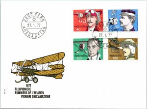 1977 Switzerland - Flight Pioneer FDC - F11423