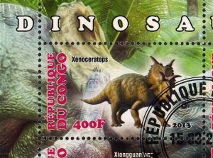 Congo Dinosaur Jungle Pre Historic Animal Souvenir Sheet of 4 Stamps