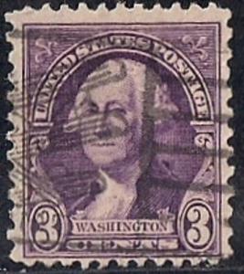 720 3 cent SUPER CANCEL Washington, Deep Violet Stamp used F