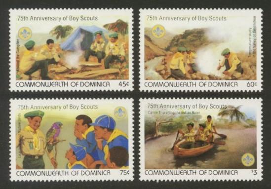 Dominica Sc# 777-80 MNH 75th Anniversary of Boy Scouts