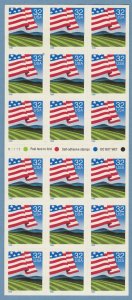 #2919a Flag Over Field ATM Pane of 18 MNH $1 Shipping