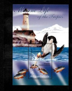 Antigua 2001 - Marine Life - Fish - Souvenir Sheet Stamp - Scott #2475 - MNH