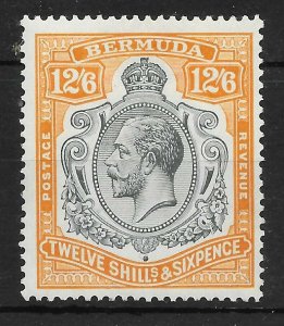 BERMUDA SG93g 1932 12/6 GREY & ORANGE GASH IN FRUIT & LEAF VAR MTD MINT