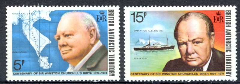 British Antarctic Territory Sc# 62-63 MH 1974 Winston Churchill