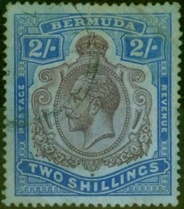 Bermuda 1918 2s Purple & Blue-Blue SG51bx Wmk Reversed Good Used Very Rare