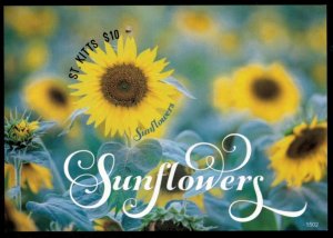 St. Kitts 2015 - Sunflowers - IMPERF Souvenir Stamp Sheet - MNH