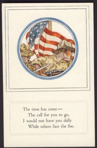 USA Postal History - WORLD WAR I / WWI RECRUITING USA soldiers sailors postcard