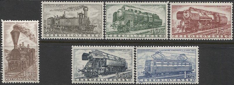 CZECHOSLOVAKIA 1956 Sc 770-775 Set of 6, MNH VF Locomotives / Trains