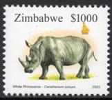 Zimbabwe - 2003 $1000 Rhino MNH** SG 1021c