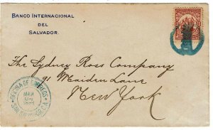 Salvador 1898 San Salvador cancel on cover the the U.S., franked 13c Seebeck