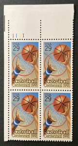U.S. 1991 #2560 PB, Basketball, MNH.