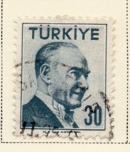 Turkey 1957 Early Issue Fine Used 30k. 093076