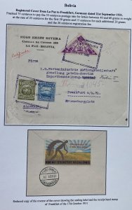 1931 La Paz Bolivia Advertising Label Cover To IG Farben Frankfurt Germany