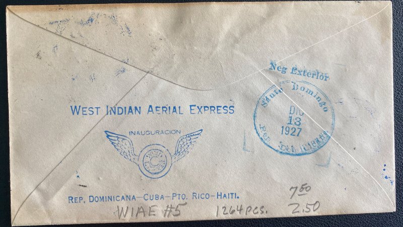 1927 Port Au Prince Haiti First Flight Airmail Cover FFC BL Rowe Signed