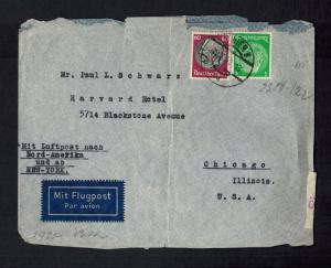 1940 Vienna Germany to Chicago  USA Censor Cover Judaica Sara Paul Schwarz