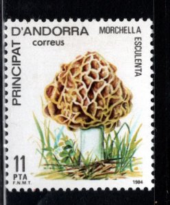 Andorra  (Spanish) Scott 165 MH* 1984 Mushroom stamp