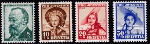 Switzerland 1940 Pro Juventute Semi-Postal complete (4) Keller VF/NH(**)