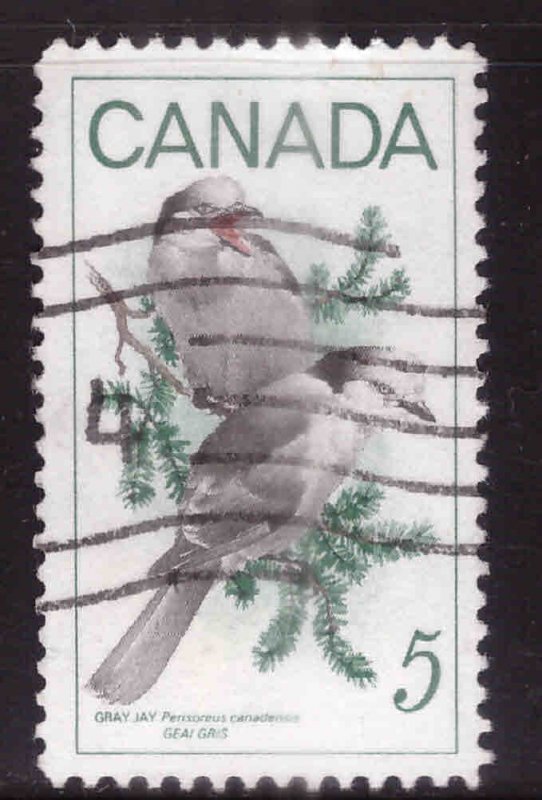 Canada Scott 478 Used stamp typical cancel Gray Jay Bird