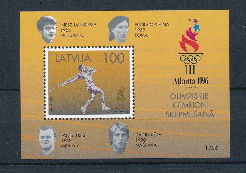 [44572] Latvia 1996 Olympic Games Atlanta athletics Souvenir sheet MNH
