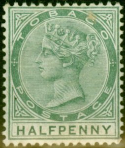 Tobago 1886 1/2d Dull Green SG20ab 'Slaw Flaw Repaired' Fine Mtd Mint