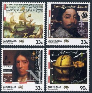 Australia 949-952,952a, MNH. Mi 927-930,Bl.8. Abel Tasman, William Dampier, 1985