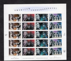 3840-3843 Choreographers, MNH sheet/20