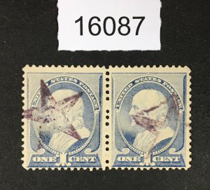 MOMEN: US STAMPS # 212 PAIR FANCY STAR USED LOT #16087