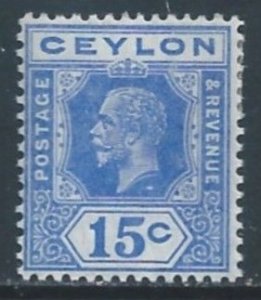 Ceylon #206 MH 15c King George V