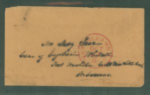 US  New Orleans 27 Oct 185x red CDS w/5c Penalty rate due to Fort Washita (Choctaw Nation) Arkansas, via Little Rock Arkansas. P