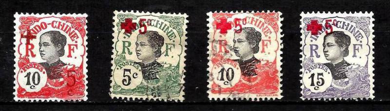 French Indochine Semi Postal Scott # B1-4 MH and used