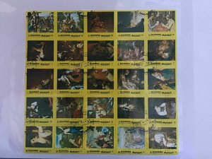 Manama Block of 25  Stamps Masters of the Art World R26021
