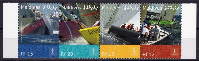 Maldives Islands 2008 AMERICA'S CUP set (4v) Perforated Mint (NH)