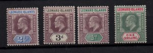 Leeward Islands KEVII 1902 mint collection SG23-24, 26, 29 WS29378