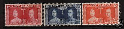 NEW ZEALAND 1937 CORONATION SET 3  MLH