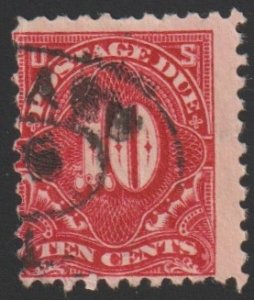 SC# J56 - (10c) - carmine lake, wmk 190, perf 10, used single Fault