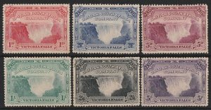 RHODESIA 1905 Victoria Falls set 1d to 5/-. SG 94-99 cat £350.