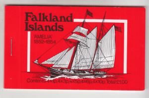 FALKLAND ISLANDS, Booklet, 1980 Mail Ships, One Pound, Amelia, Merak-N, SB 4