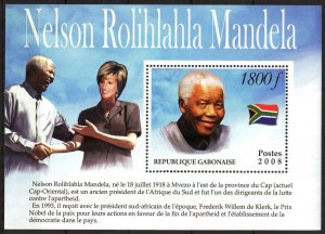 Gabon 2008 Politician President Nelson Mandela S/S MNH