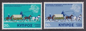 Cyprus # 434-435, UPU Centennial, LH, 1/3 Cat,