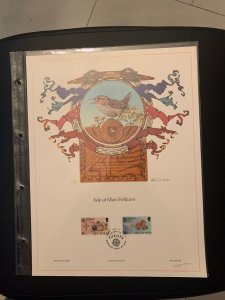 Isle of Man Folklore FDC panel big size, plastic holder 