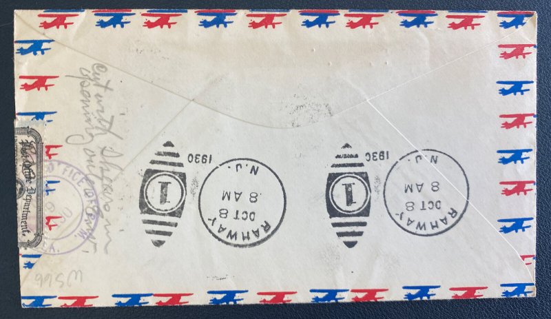 1930 Pensacola FL USA Airmail cover Welcomes  Coste & Bellonte Good Will Tour