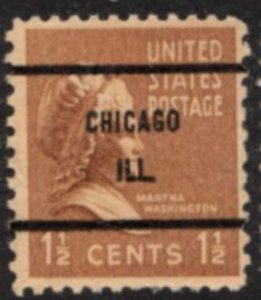 US Stamp #805x61 - Martha Washington Presidential Issue 1938 Precanceled