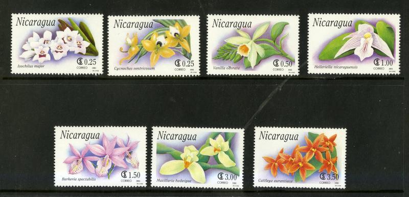 NICARAGUA 1863-1869 MNH SCV $4.20 BIN $2.25 FLOWERS