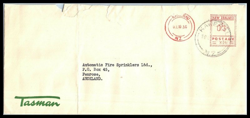 1956 NEW ZEALAND Cover - Tasman Pulp & Paper Co, Kawerau to Auckland, Meter A19 