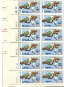 US Stamp #C97 MNH Olympics SeTenant Airmail Plate Block 12